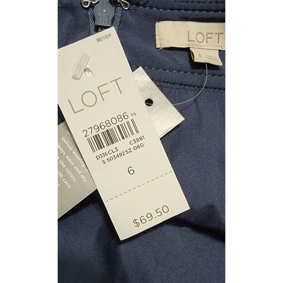 LOFT Womens Blue Faux Suede Mini Skirt w/ Front Pockets Back Zip Size 6 NWT - Picture 8 of 13